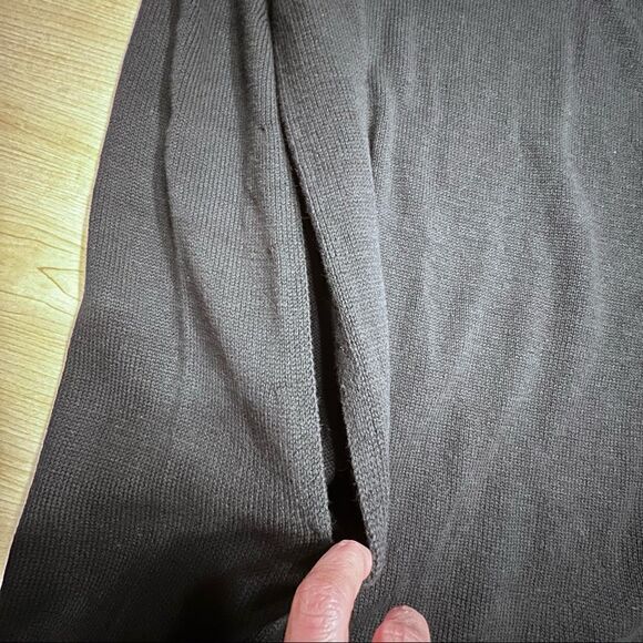 NWT IMAN Global Chic Womens Sweater Poncho Cape Black Tunic Size M L - Picture 4 of 5